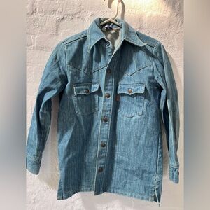 Vintage Levi’s Denim Western Shirt Jacket Shacket - Light Blue - XS/S